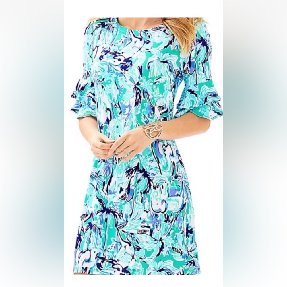 🎉 This Lilly Pulitzer Lula Dress in the playful "Elephant Appeal" print Size S